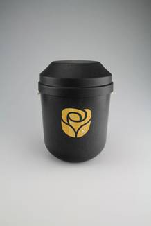 Urna Biodegradabile antracite con rosa Urna cineraria Biodegradabile